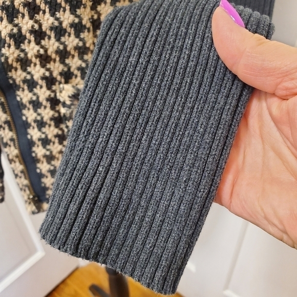 CAbi Houndstooth Mixer Jacket #978, Gray/Beige Size 8 Classic - Picture 5 of 16